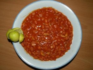 خوراک لوبیا چیتی با نخود